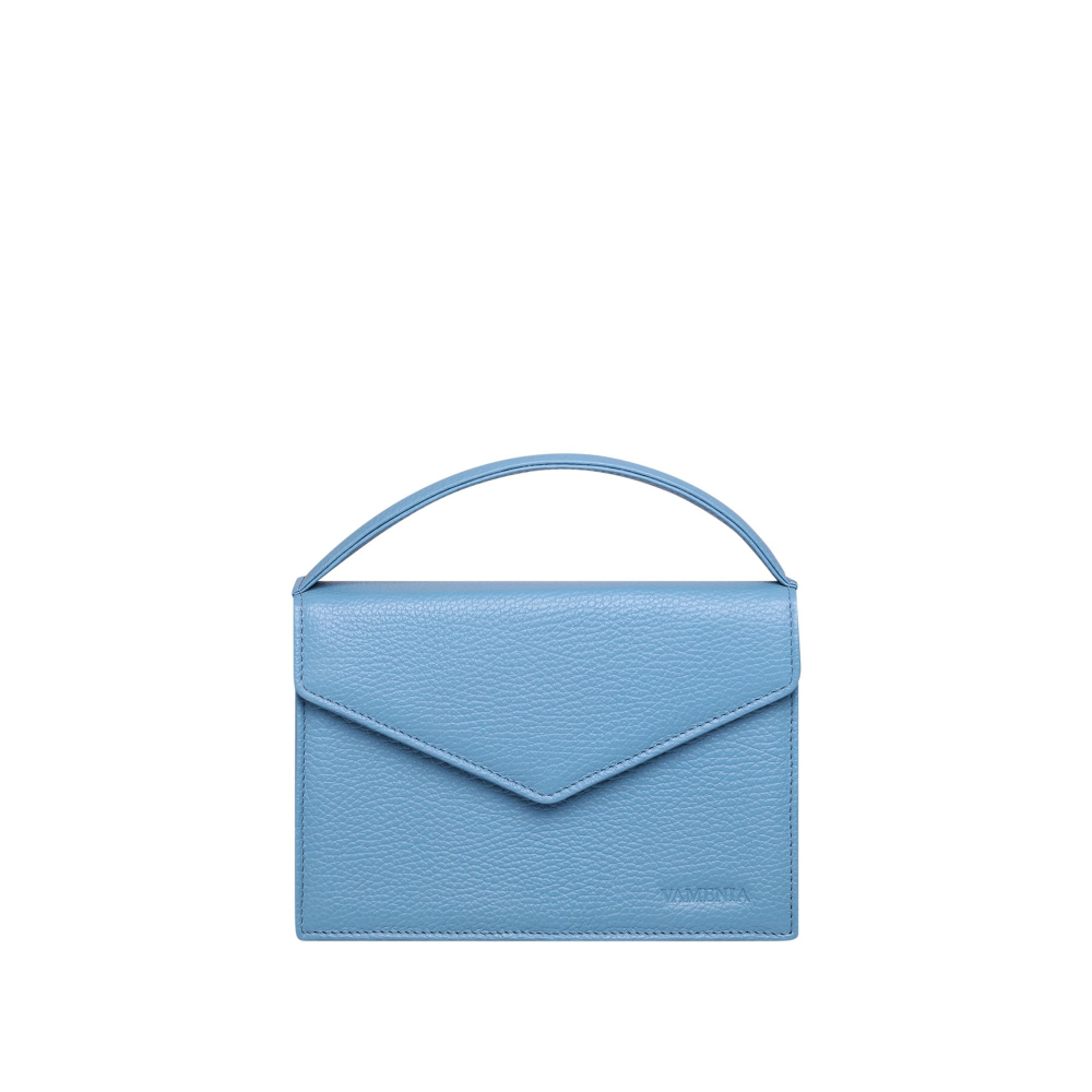 Small Handle Bag made of grained calfskin light blue